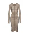 Magda Butrym Ruched Jersey Midi Dress In Nude