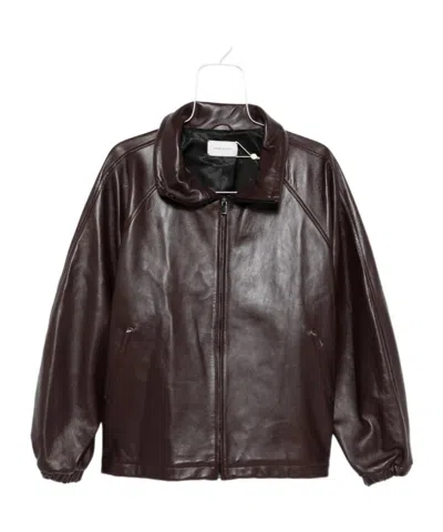 Magda Butrym Long-sleeved Leather Jacket In Brown