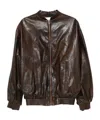 Magda Butrym Zip-fastening Ribbed-cuff Jacket In Brown