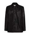 Magda Butrym Long-sleeved Leather Jacket In Black