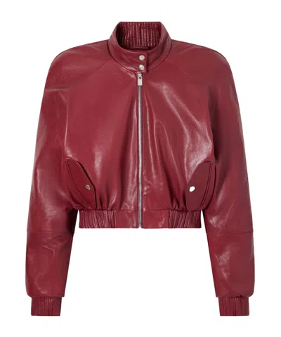 Magda Butrym Long-sleeved Leather Jacket In Red