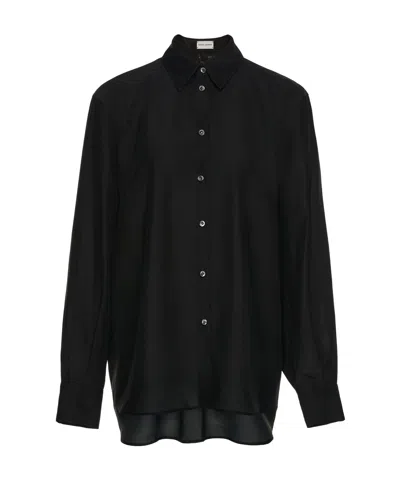 Magda Butrym Long-sleeved Shirt In Black