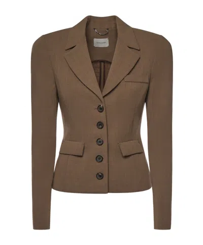 Magda Butrym Long-sleeved Suit Jacket In Brown