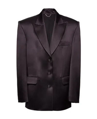 Magda Butrym Long-sleeved Wool Suit Jacket In Black