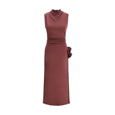 Magda Butrym Draped Jersey Midi Dress In Black