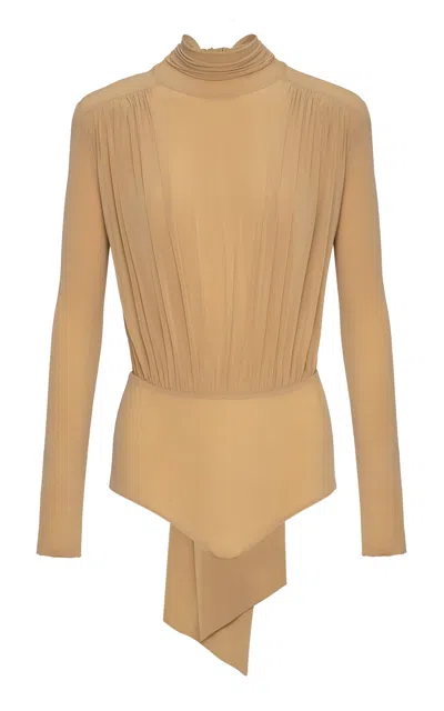 Magda Butrym Long-sleeve Turtleneck Bodysuit In Neutral