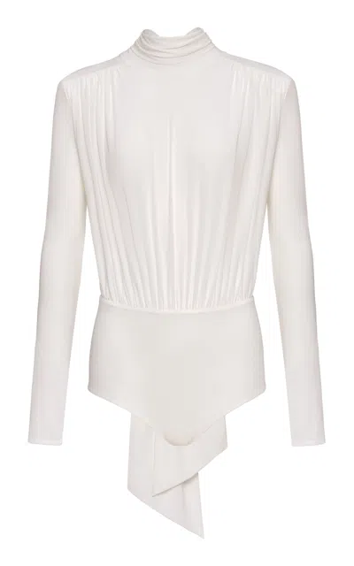 Magda Butrym Long-sleeve Turtleneck Bodysuit In White