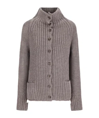 Magda Butrym Long-sleeved Sweater In Brown