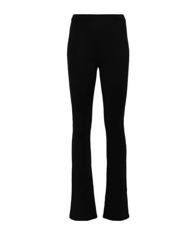 Magda Butrym Wool Blend Knit Straight Pants In Black  