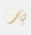 Magda Butrym Low-rise Floral-appliqué Miniskirt In Cream