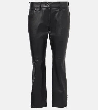 Magda Butrym Low-rise Leather Capris In Black