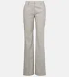 Magda Butrym Low-rise Linen And Wool Flared Pants In Grey