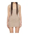 Magda Butrym Low-round Neck Tweed Dress In Brown