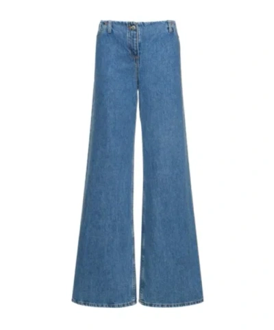 Magda Butrym Low Waist Belt Ring Jeans In Blue