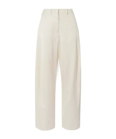 Magda Butrym Low Waist Relaxed Trousers In White