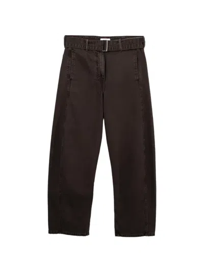 Magda Butrym Low-rise Belted Jeans In Brown