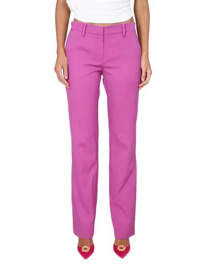 Magda Butrym Low-rise Straight Wool Pants In Fuchsia