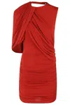 Magda Butrym Magda Burtym Asymmetrical Draped Mini Dress In Red