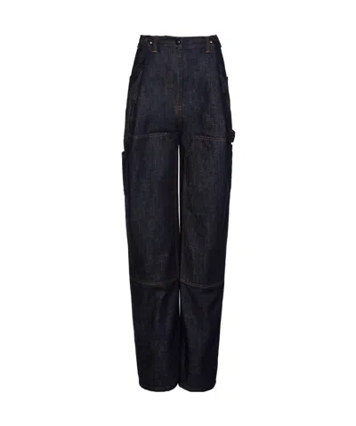 Magda Butrym Magda Burtym Loose Leg Industrial Denim Trousers In Black