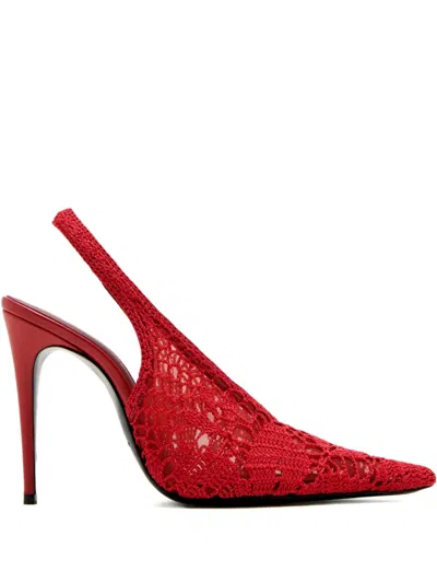 Magda Butrym Crochet Slingback Pumps For Women In Red