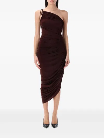 MAGDA BUTRYM MAGDA BUTRYM MAGDA BUTRYM ASYMMETRIC RUCHED MIDI DRESS