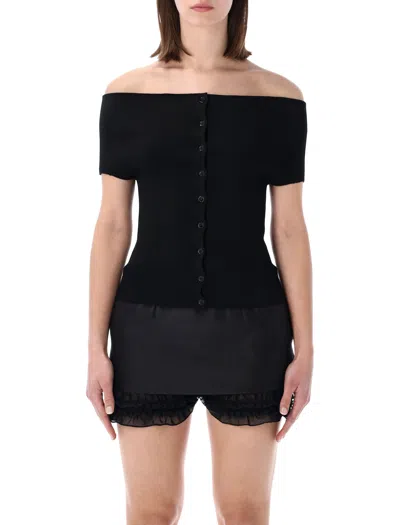 Magda Butrym Reversible Knit Top In Metallic