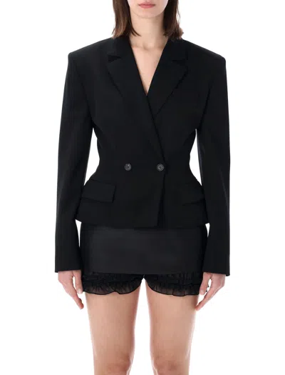 Magda Butrym Tailored Wool Peplum Blazer In Black