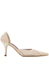 Magda Butrym Leather-trimmed Crocheted Mesh Pumps In White