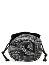 Magda Butrym Leather-trimmed Crystal-embellished Satin Shoulder Bag