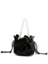 Magda Butrym Magda Pearl-handle Flower Bag In Black