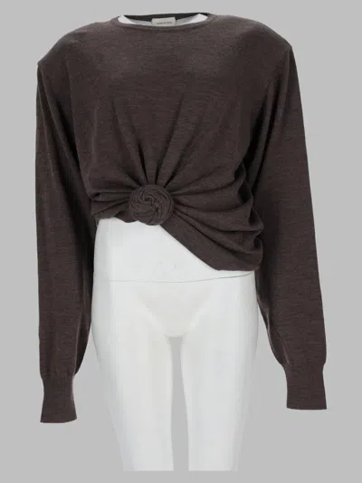 Magda Butrym Maglia Con Nodo In Brown