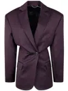 Magda Butrym Double-breasted Pinstripe-detail Blazer In Purple