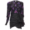 Magda Butrym Matera Crystal Embellished Floral Wrap Skirt Dress In Black