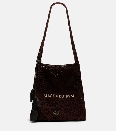 Magda Butrym Medium Crochet Tote Bag In Brown