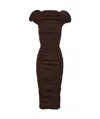 Magda Butrym Medium Length Dress With Bubble Sleeves In Black