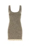 Magda Butrym Women Melange Brown Knit Mini Dress In Neutral