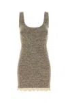 Magda Butrym Women Melange Brown Knit Mini Dress In Neutral