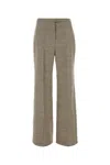 Magda Butrym Melange Dove Grey Silk Blend Pant In Brown