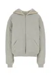 Magda Butrym Oversized Hooded Cotton Sweatshirt Kangaroo Pockets In Gray