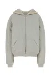 Magda Butrym Oversized Hooded Cotton Sweatshirt Kangaroo Pockets In Gray