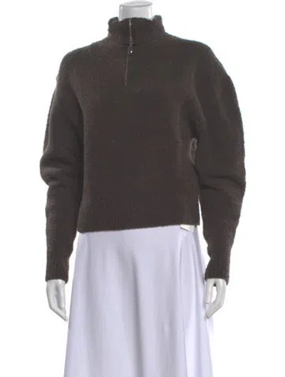 Pre-owned Magda Butrym Merino Wool Mock Neck Sweater In Gray