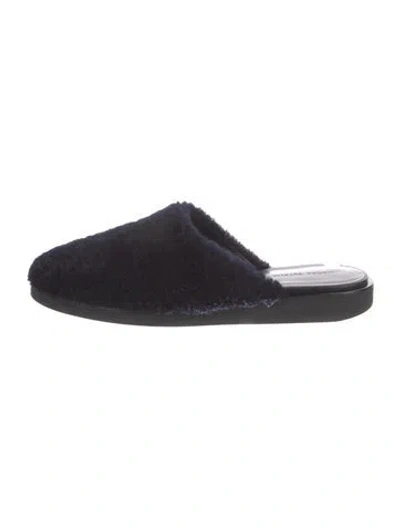 Pre-owned Magda Butrym Merino Wool Mules In Blue