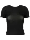 Magda Butrym Black Stretch Mesh Top In Black