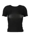 Magda Butrym Black Stretch Mesh Top In Black