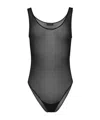 Magda Butrym Mesh Scalloped Bodysuit In Black