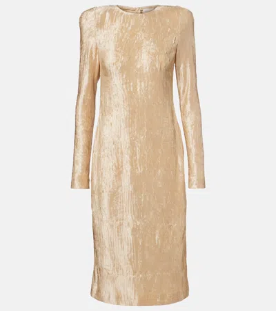 Magda Butrym Metallic-effect Cocktail Dress In Brown
