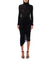Magda Butrym Sheer High-neck Midi Dress In Black