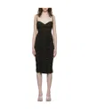 Magda Butrym Sweetheart-neck Ruched Stretch-crepe Midi Dress In Black