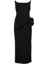 Magda Butrym Rosette-detailed Strapless Midi Dress In Black