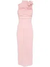 Magda Butrym Rosette Stretch-silk Maxi Dress In Multicolor